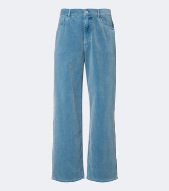 Auralee Pantalones anchos de pana de algod&oacute;n