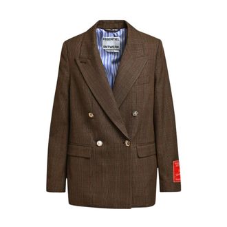 Essentiel Blazer Doppiopetto Kit - - Jackets - Donna - Marrone - S