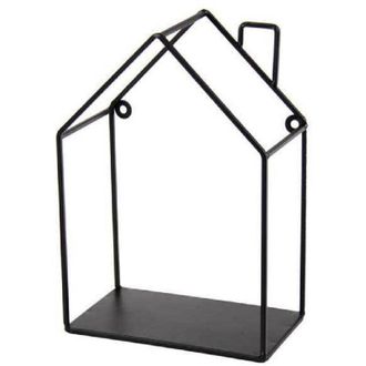 Trade Shop Trade Shop - Mensola Bacheca Parete Metallo Moderno Nero 17x10x25cm Casetta Industrial 822278