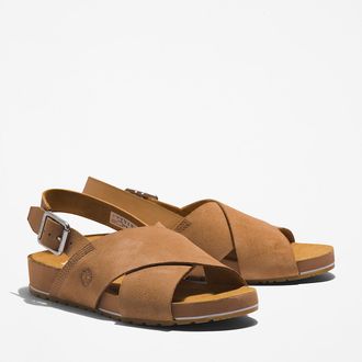 Timberland Sandale TIMBERLAND MALIBU WAVES BASIC BACKSTRAP SANDAL, Damen, Gr. 37,5, indian tan, Leder, Schuhe Sandale, aus Leder