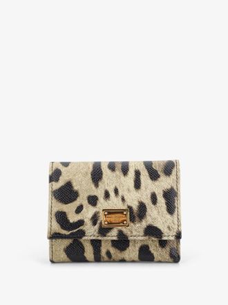 Dolce & Gabbana Portafoglio in pelle martellata con stampa animalier - DOLCE & GABBANA - gender_Woman