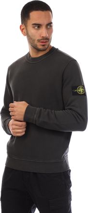 Stone Island Heren Stone Island Diagonaal Fleece Old Effect Crewneck Sweatshirt in Grijs