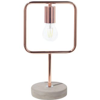 Beliani Beliani - L&aacute;mpara De Mesa Color Cobre Metal Base De Hormig&oacute;n Estilo Industrial Mundo