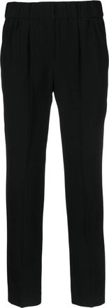 Brunello Cucinelli high-waist cropped trousers - women - Polyester/Silk/Acetate/Acetate/Cupro - 46 - Black