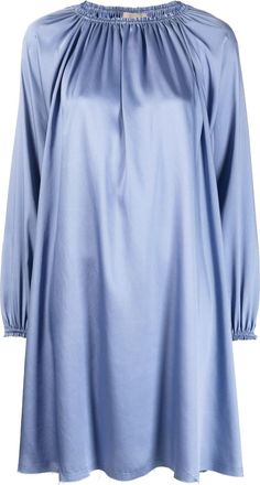 Blanca Vita gathered-detail long-sleeve dress - women - Polyester - 44 - Blue