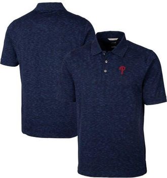 Cutter & Buck Mens Cutter & Buck Heathered Navy Philadelphia Phillies Advantage Space Dye Tri-Blend Polo in Heather Navy at Nordstrom, Size Xxx-Large