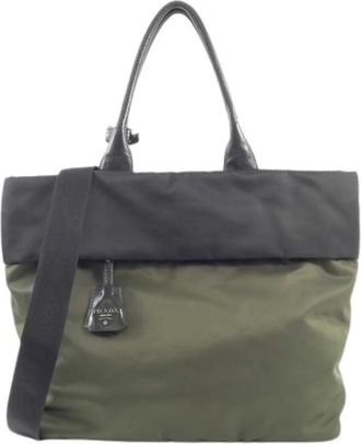 Prada Pre-owned Tote Bags, female, Green, Size: ONE SIZE Pre-owned Vintage Tote Bag