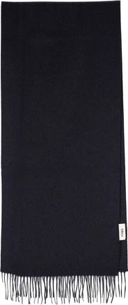 Altea Black Rectangular Fringed Cashmere Scarf