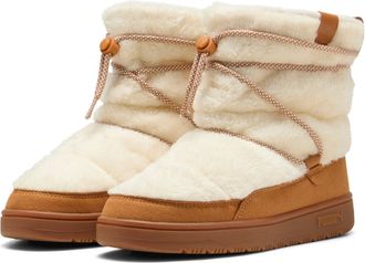 Puma Winterboots PUMA SNOWBAE SUEDE WNS, Damen, Gr. 37,5, frosted ivory, caramel latte, Textil, unifarben, Schuhe Winterboots, Winterstiefel, Schlupfboots