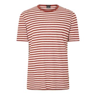HUGO BOSS T-shirt met strepen voor heren van Tiburt (Bruin)