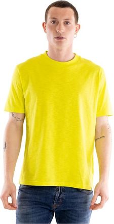 Paolo Pecora Short Sleeve T-Shirt - Heren - T-shirts - Geel - 2XL - Katoen - Tops