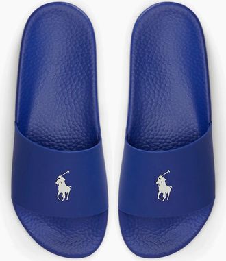 Polo Ralph Lauren Mens Polo Ralph Lauren POLO SLIDE Mens Sliders Royal/Deckwash White - Blue/Blue - Size: 12