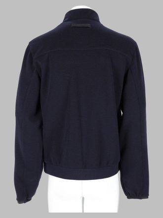 Ermenegildo Zegna Wool Blend Zip-Up Sweater - Navy