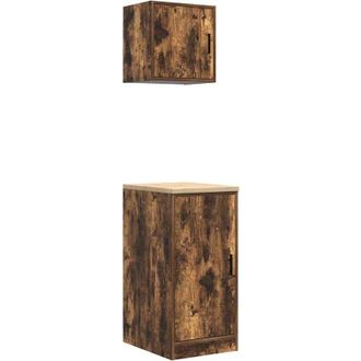 vidaXL vidaXL Garage Cabinets 2 pcs Smoked Oak Engineered Wood