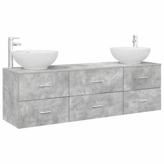 vidaXL Juego De Muebles De Ba&ntilde;o 3 Uds. Gris Hormig&oacute;n Vidaxl