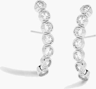 Yoj Averto Face On Stud Earrings in Silver And Crystal at Nordstrom
