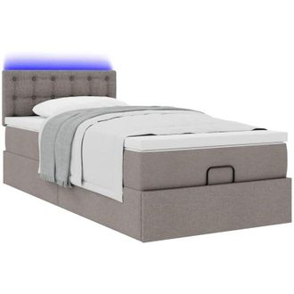 vidaXL Estructura De Cama Otomana Colch&oacute;n Tela Gris Pardo 90x190cm Vidaxl