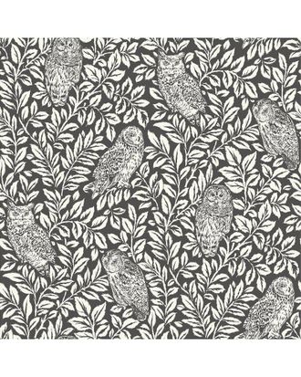 NuWallpaper Nuwallpaper Charcoal Sleepy Owls Peel & Stick Wallpaper