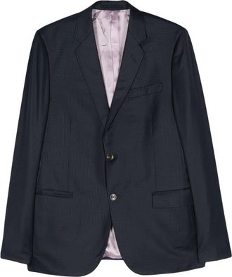 Gucci 2000s windowpane-patterned wool blazer - men - Wool/Cupro - 52 - Blue