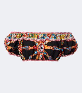 Dolce & Gabbana Crop top Carretto de popel&iacute;n de algod&oacute;n