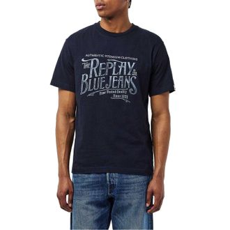 Replay Heren Blauw Jeans T-shirt (Marine)