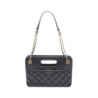 Chanel Pre-owned Vintage Handtas - Dames - Pre-owned - Zwart - Maat: ONE Size Leer