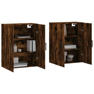 Berkfield Home Wall Mounted Cabinets 2 pcs Smoked Oak 69.5x34x90 cm in Brown