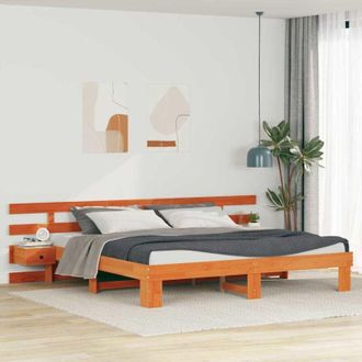 vidaXL Estructura De Cama Con Caj&oacute;n Marr&oacute;n Madera Maciza Vidaxl