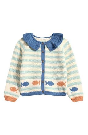 Next Kids Marine Jacquard Cardigan in Blue at Nordstrom, Size 12-18M