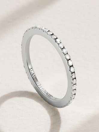 David Morris Anello Eternity In Platino Con Diamanti - Argento