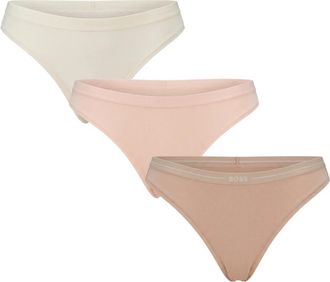 HUGO BOSS 3P Thong - Dames - Onderbroek - Veelkleurig - 2XL - Katoen - Ondergoed