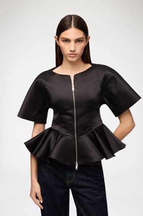 Ganni Blouse in Black Satin - Size 32