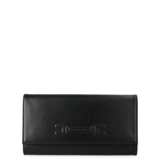 Elisabetta Franchi Accessoires, Dames, Zwart, ONE Size, Leer, Pouch