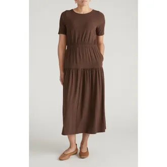 Universal Standard Thea Divine Jersey Midi Dress in Brown Peppercorn at Nordstrom, Size Xx-Large