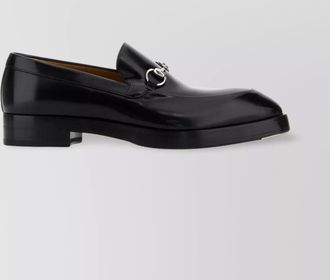 Gucci leather sole loafers metal hardware