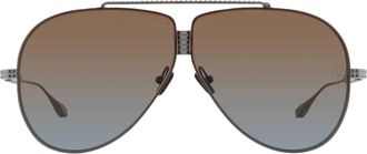 Valentino XVI Brown Blue Gradient Pilot Unisex Sunglasses VLS-100 C 64