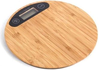 Trade Shop Trade Shop - Bilancia Da Cucina Digitale Di Precisione Con Piatto In Legno Per Alimenti Dosi