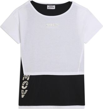 Freddy Completo t-shirt cropped e canotta con stampa perlata