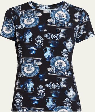 L'agence Ressi Short-Sleeve Porcelain Tee