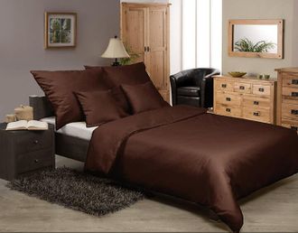 OEM Ropa De Cama Raso De Algod&oacute;n 140x200 +70x80+40x40 Marr&oacute;n18 Matex