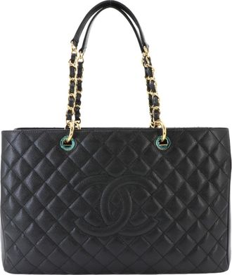 Chanel Black Grained Calfskin Handbag Tote Bag (Pre-Owned)