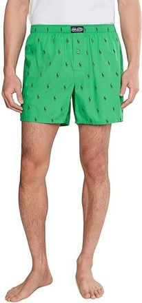 Polo Ralph Lauren AOPP Woven Boxer Mens Underwear Vineyard Green/Boston Royal : MD, Cotton/Spandex