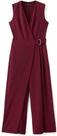 Mango Belt Wrap Sleeveless Jumpsuit in Wine at Nordstrom Rack, Size X-Large