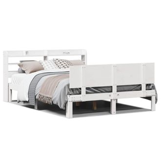Berkfield Home Bed Frame with Headboard without Mattress White 140x200 cm