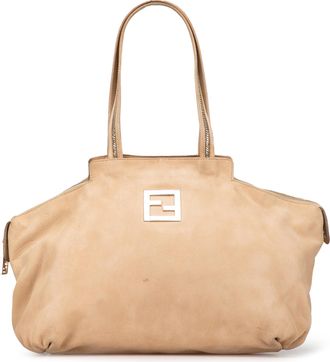 Fendi Pre-owned Womens Selleria Tote Bag Logo - Tan Leather - One Size