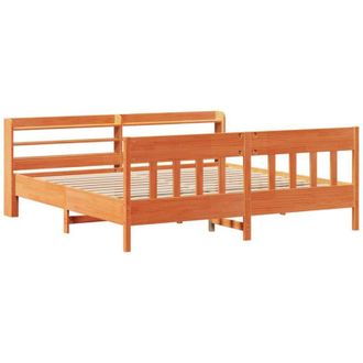 vidaXL Vidaxl - Cama Sin Colch&oacute;n Madera Maciza De Pino Marr&oacute;n Cera 180x200 Cm