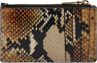 Alexander McQueen Portacarte con effetto serpente - Marrone