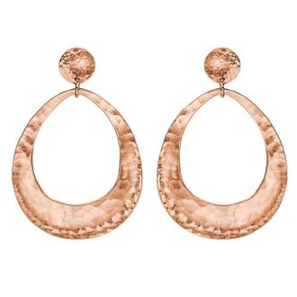 Dower & Hall Large Hammered Round Open Drop Nomad Earrings