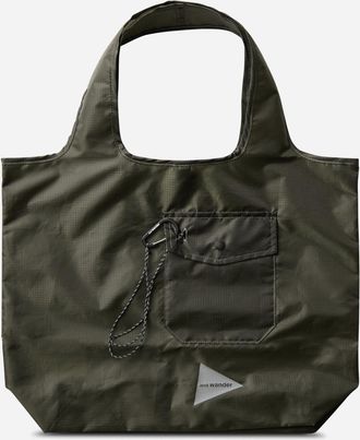 And Wander Crispy Rip Grocery Pocket Bag Khaki