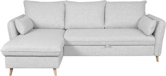 Miliboo Sof&aacute; Cama Con Chaise Longue A La Derecha Y Canap&eacute; Gris Claro - Driss